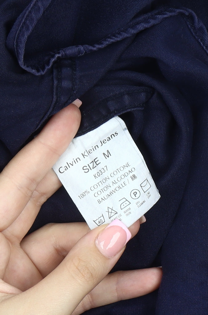 Calvin Klein Men's Navy Cotton Button-Up Shirt M