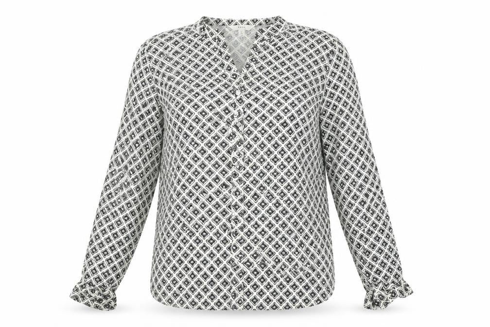 Marks and Spencer Women's Black Geometric Blouse Size 10