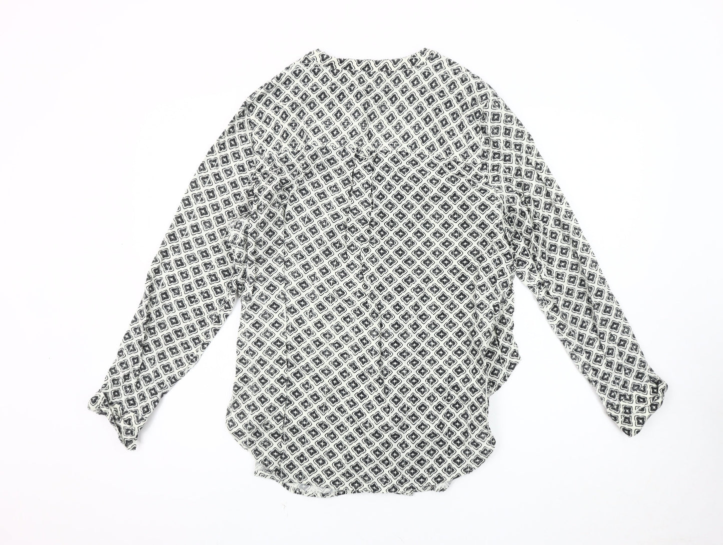 Marks and Spencer Women's Black Geometric Blouse Size 10