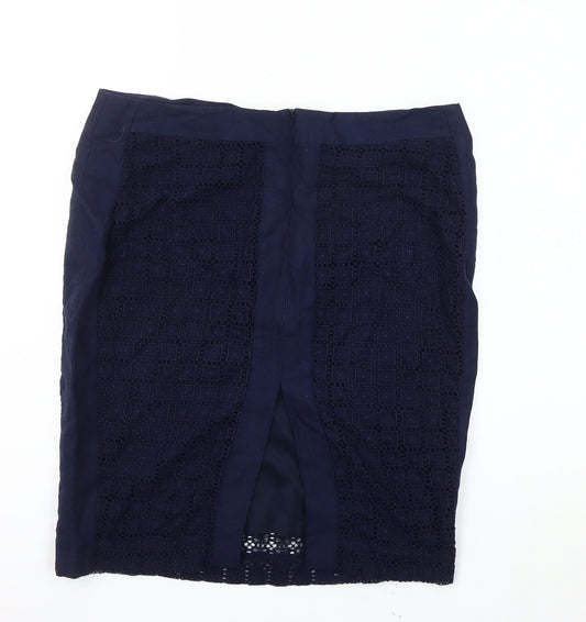 Autograph Women's Blue Knee Length Pencil Skirt Size 14