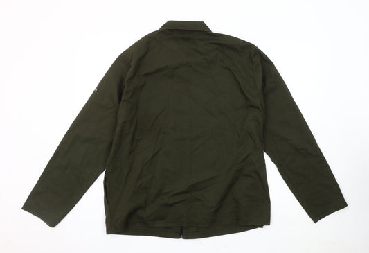 Voi Men's Green Basic Jacket L, Logo Accent, Zip Closure