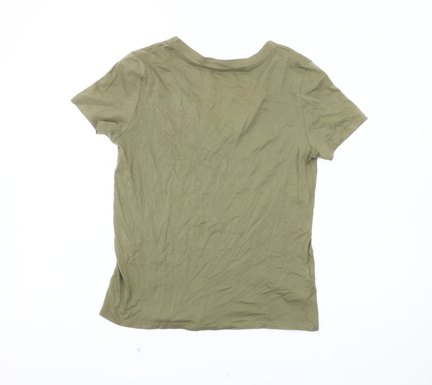 MNG Basics Women's Green V-Neck T-Shirt S