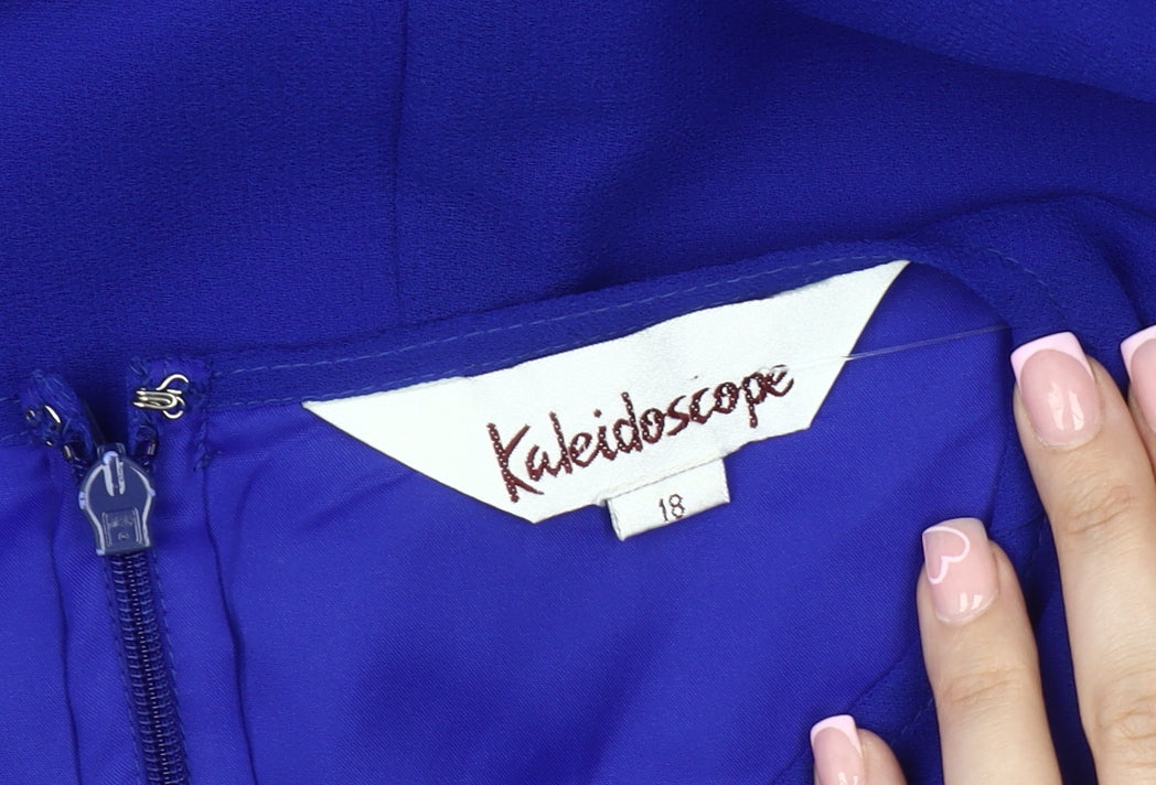 Kaleidoscope Women's Blue Sheath Dress, Size 18, Party-Ready