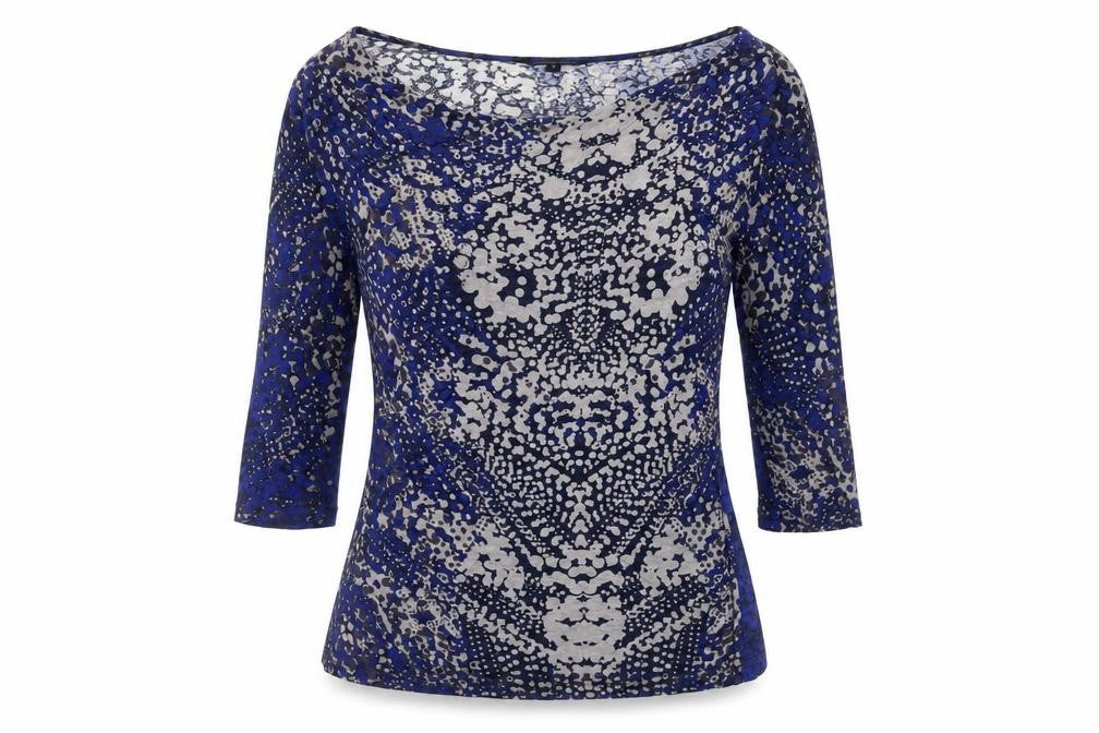 Womens UK Size S French Connection Blue Viscose Blend Blouse