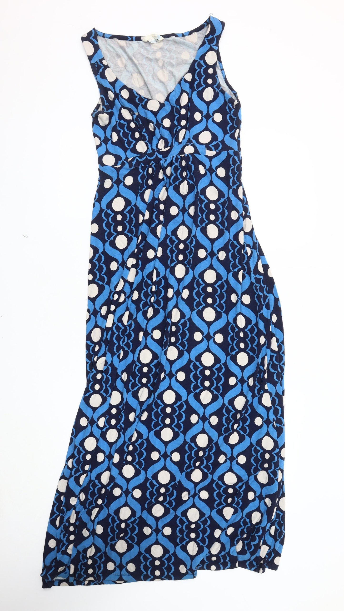 Boden Women's Blue Geometric V-Neck Maxi Dress