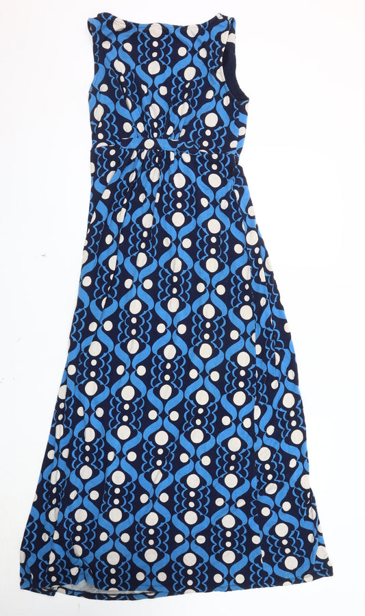 Boden Women's Blue Geometric V-Neck Maxi Dress