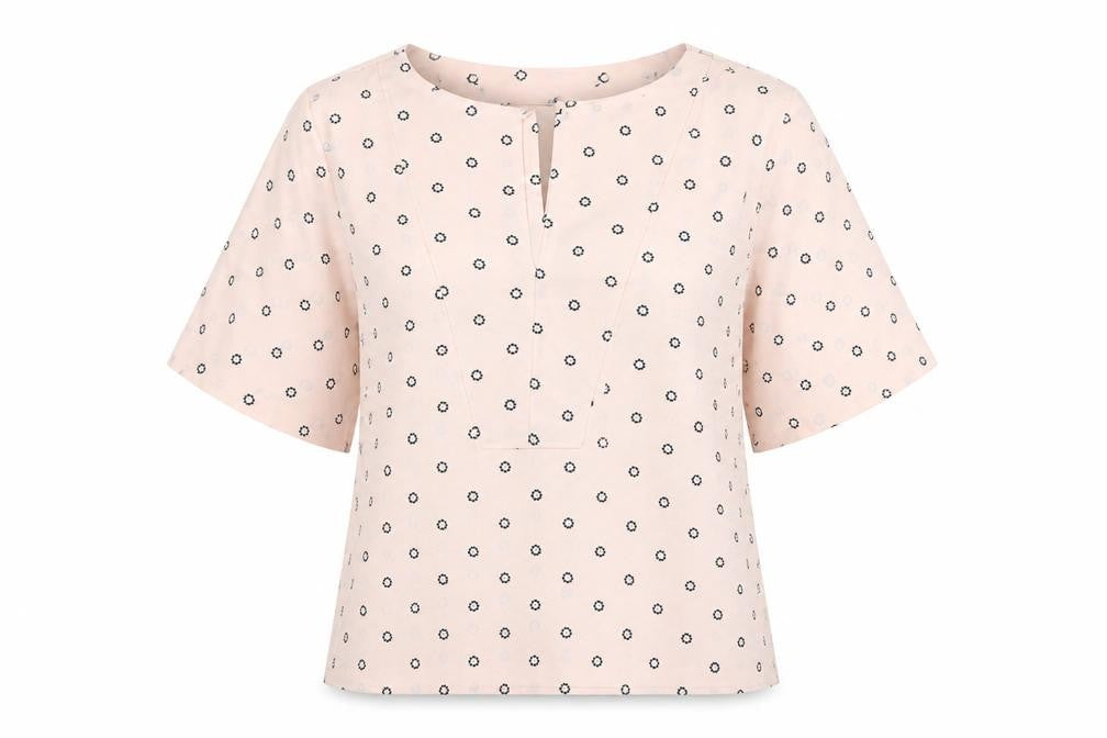 Marks and Spencer Women's Pink Floral Blouse - Size 8