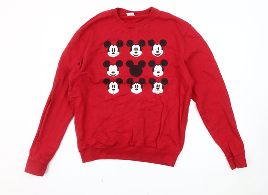 Disney Unisex Red Mickey Sweatshirt, Size 10, Pullover