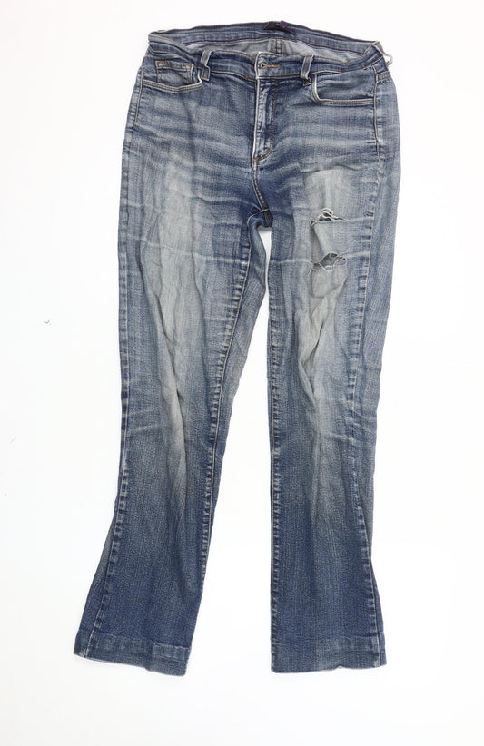 NXD Women's Distressed Blue Straight Jeans Size 8