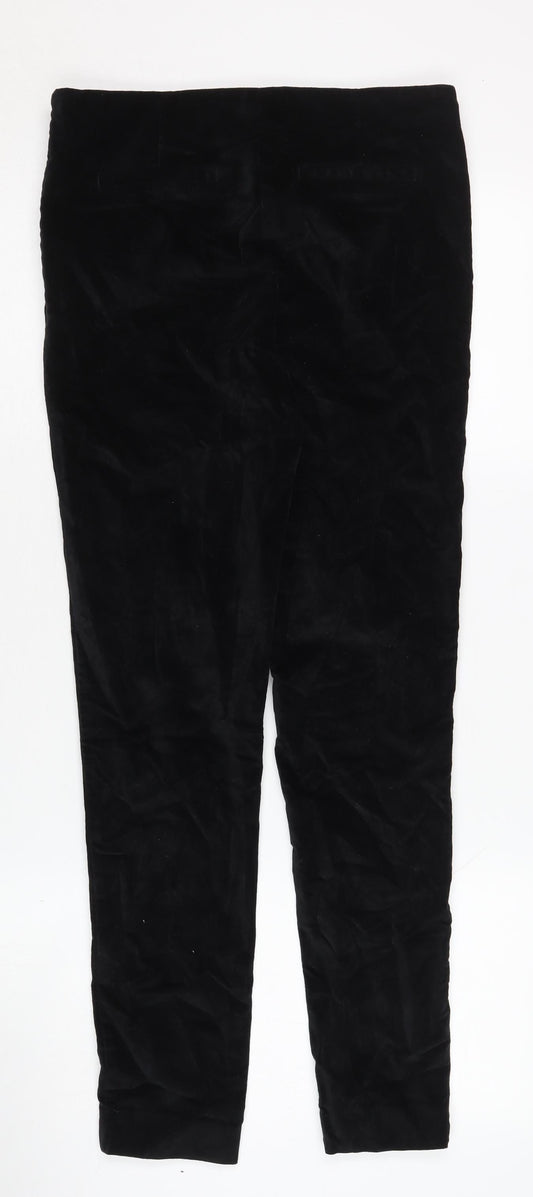 Laura Ashley Women's Black Velvet Skinny Trousers Size 10
