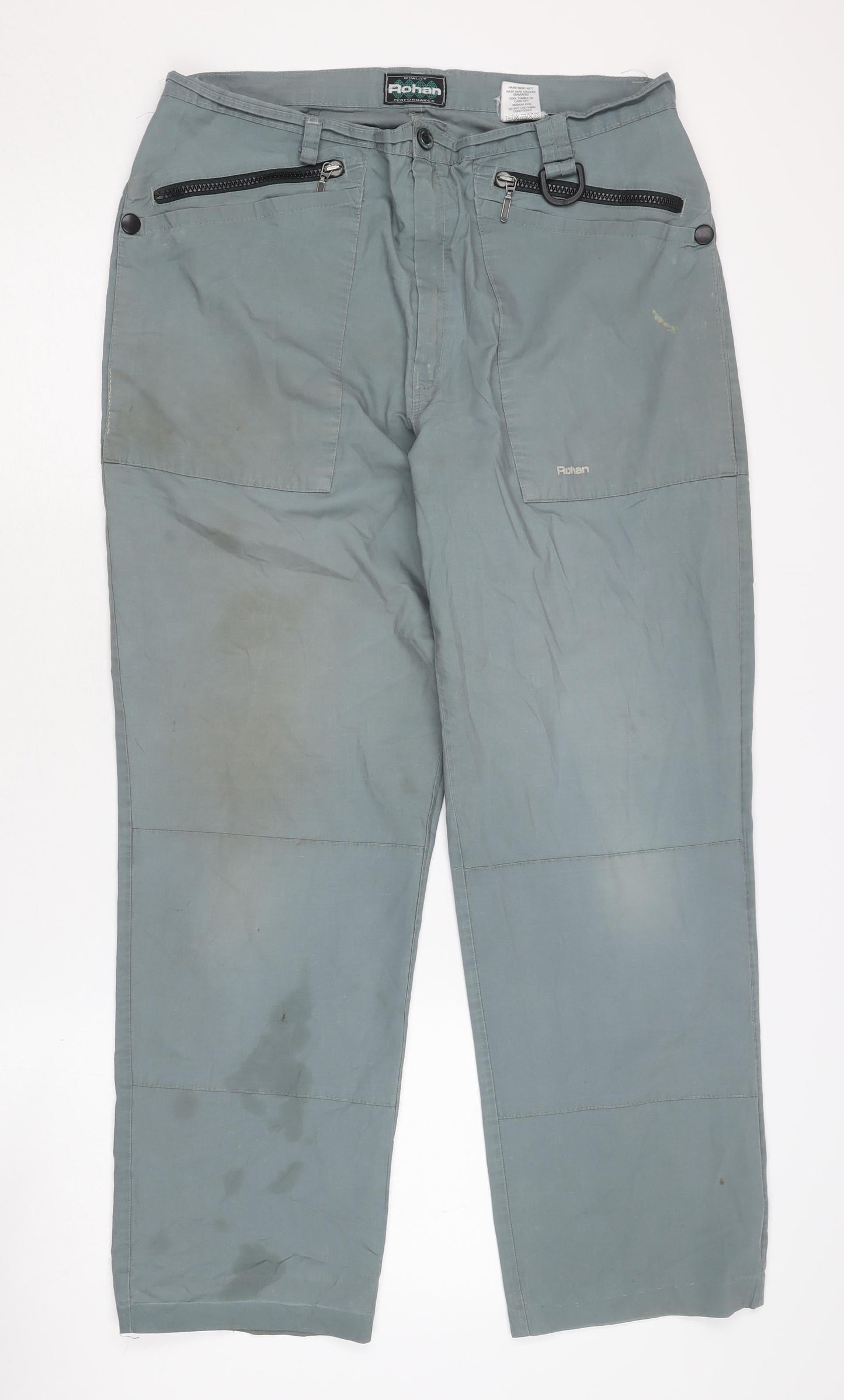 Rohan Men's Grey Trousers, Size 34, Zip Pockets