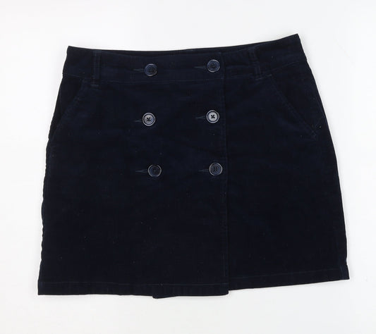 Crew Clothing Co. Women's Blue Button Skirt, Size 10