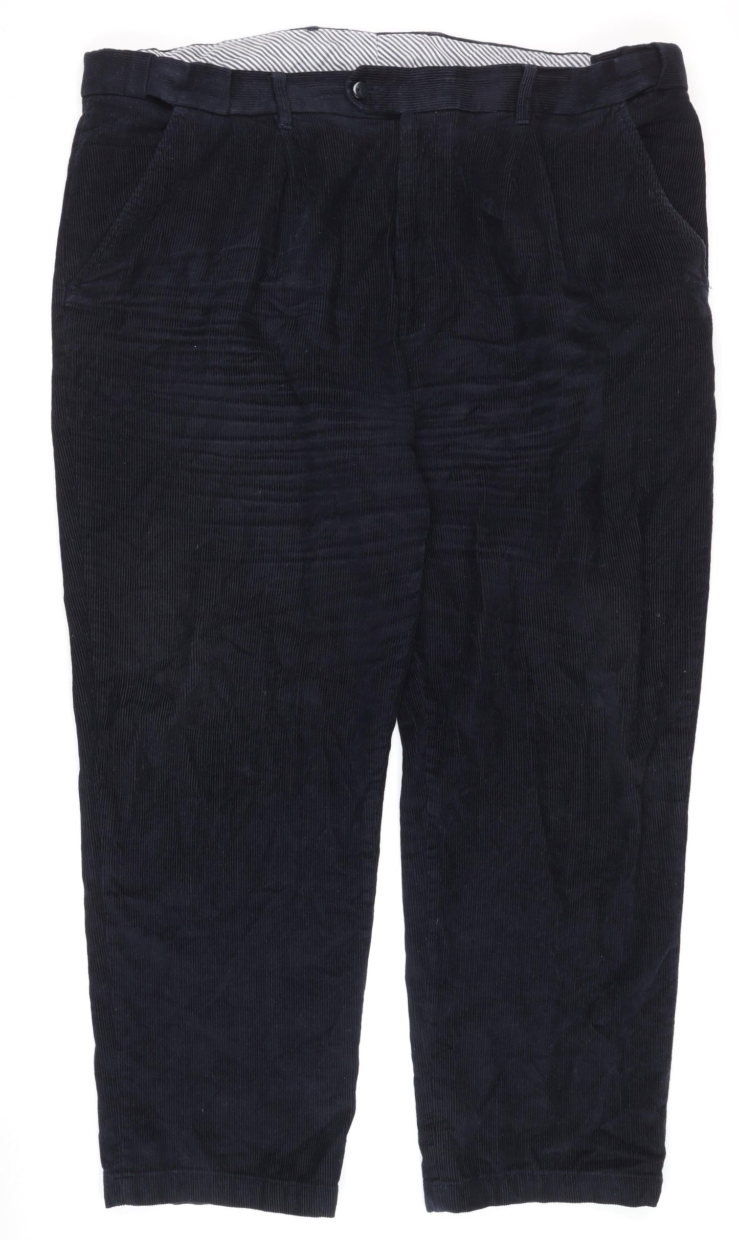 Clifford James Men's Blue Corduroy Trousers, Size 44