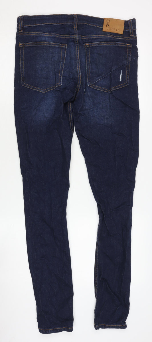 Ringspun Men's Blue Skinny Jeans, Size 32, Distressed