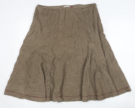 White Stuff Women's Brown Corduroy Skirt Size 12