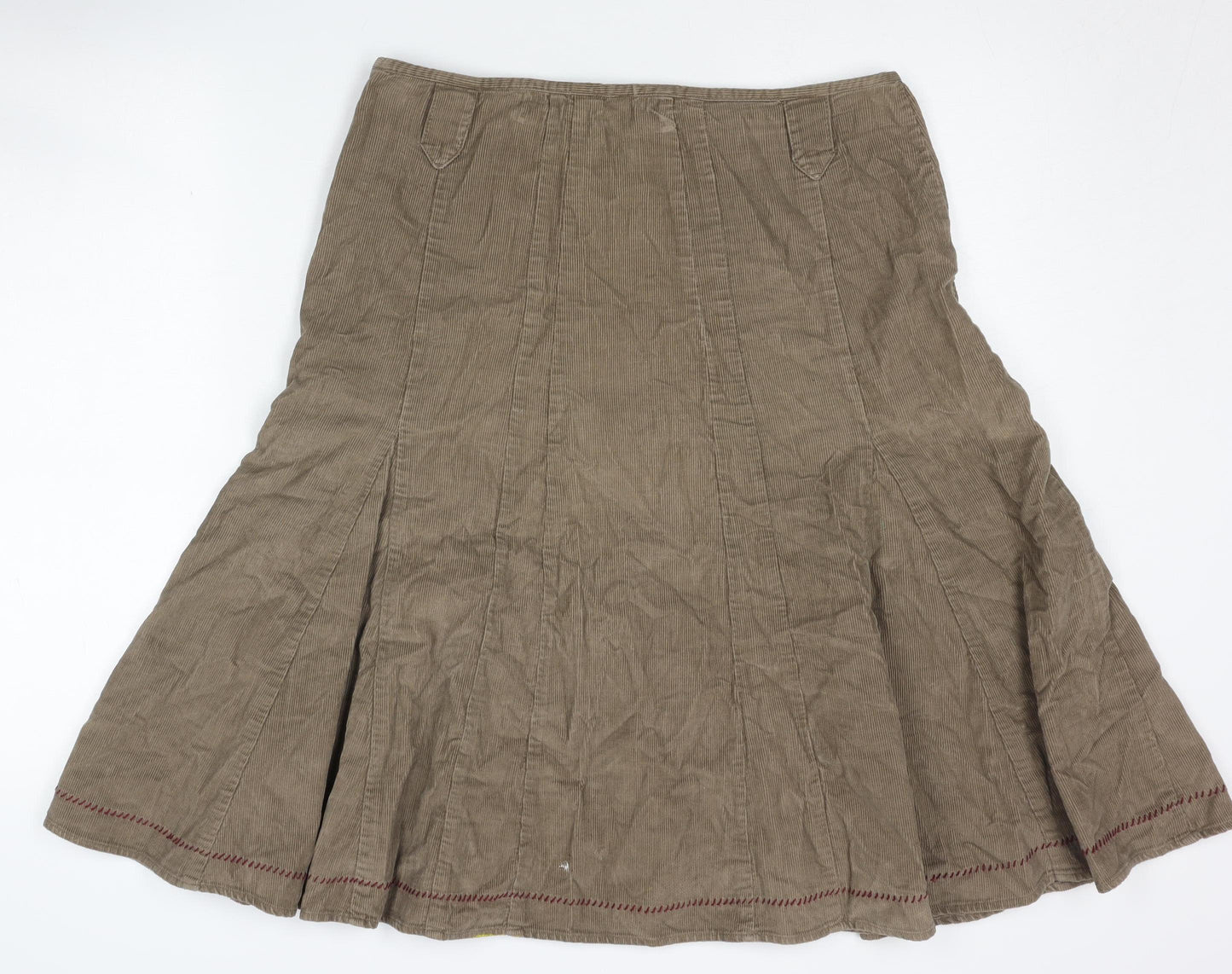 White Stuff Women's Brown Corduroy Skirt Size 12