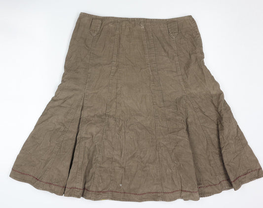 White Stuff Women's Brown Corduroy Skirt Size 12