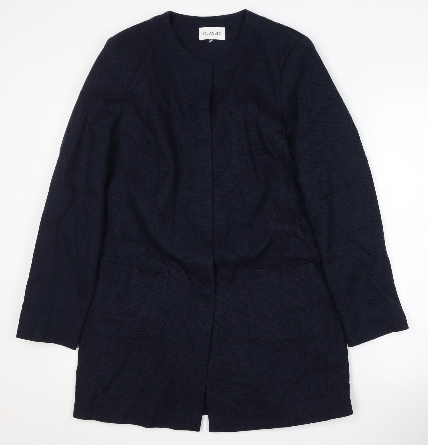 Marks and Spencer Women's Blue Cotton Mid-Length Coat