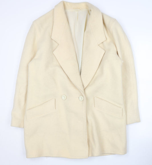 Irving Diamond Women's Beige Wool Overcoat Size 14