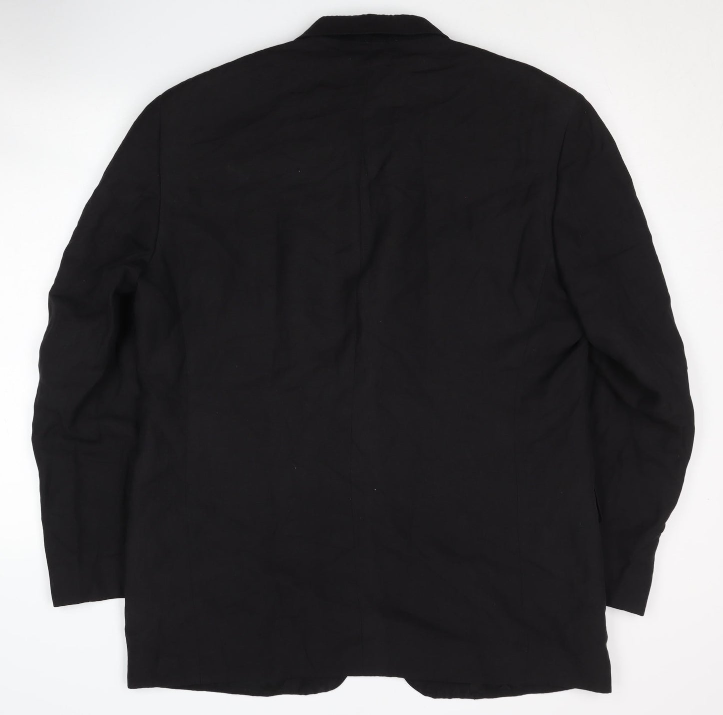Jaeger Men's Black Wool Long Blazer - Size 54L, Formal Jacket
