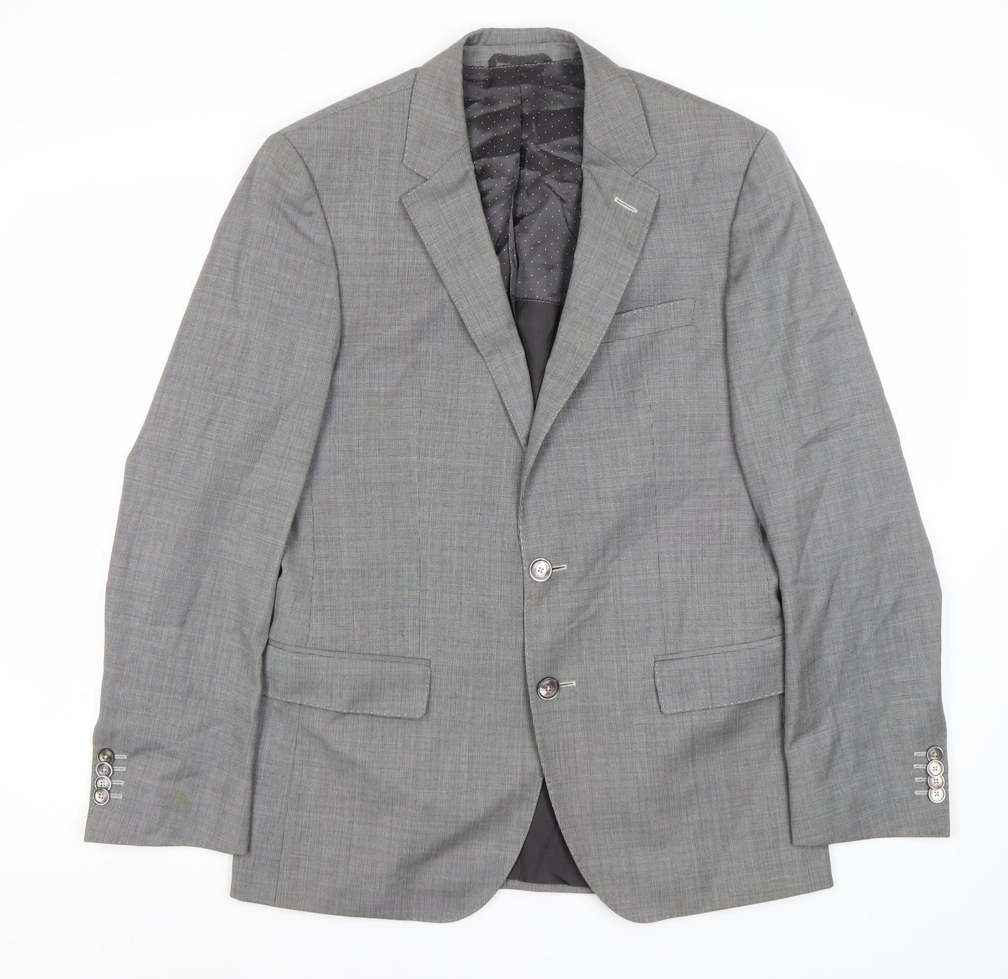 Hugo Boss Grey Blazer Men UK 36R Jacket Notch Lapel