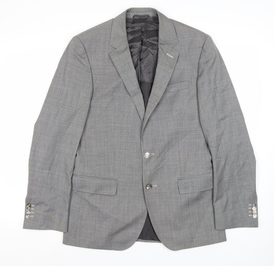 Hugo Boss Grey Blazer Men UK 36R Jacket Notch Lapel