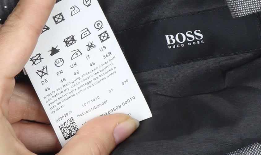Hugo Boss Grey Blazer Men UK 36R Jacket Notch Lapel