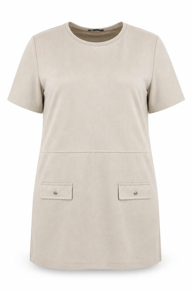 Zara Women's Beige Shift Dress XL - Casual Spring Wear