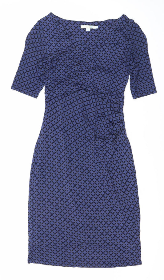 Boden Women's Blue Geometric Bodycon Dress Size 16