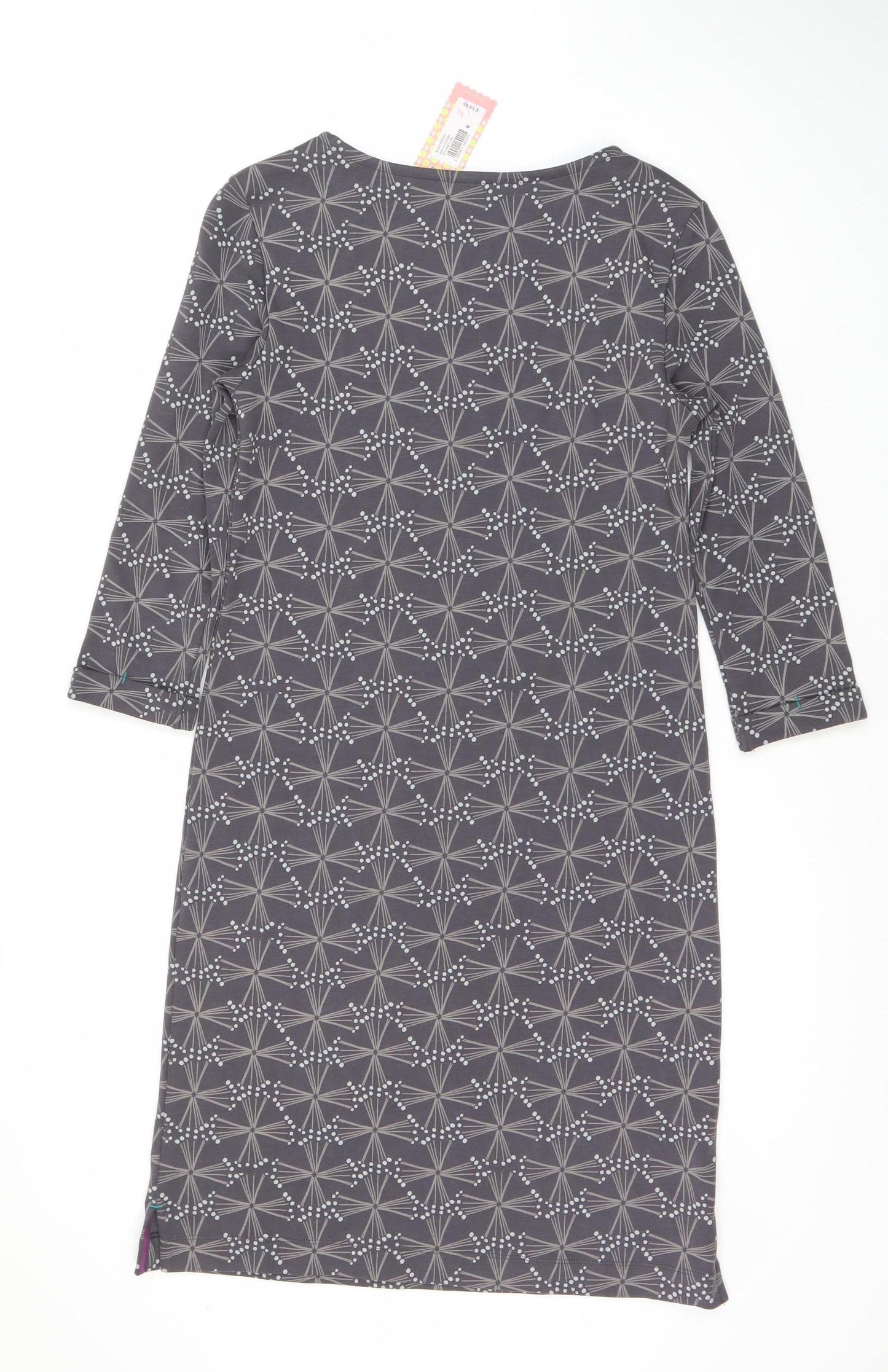 White Stuff Women's Grey Geometric Dress UK 6