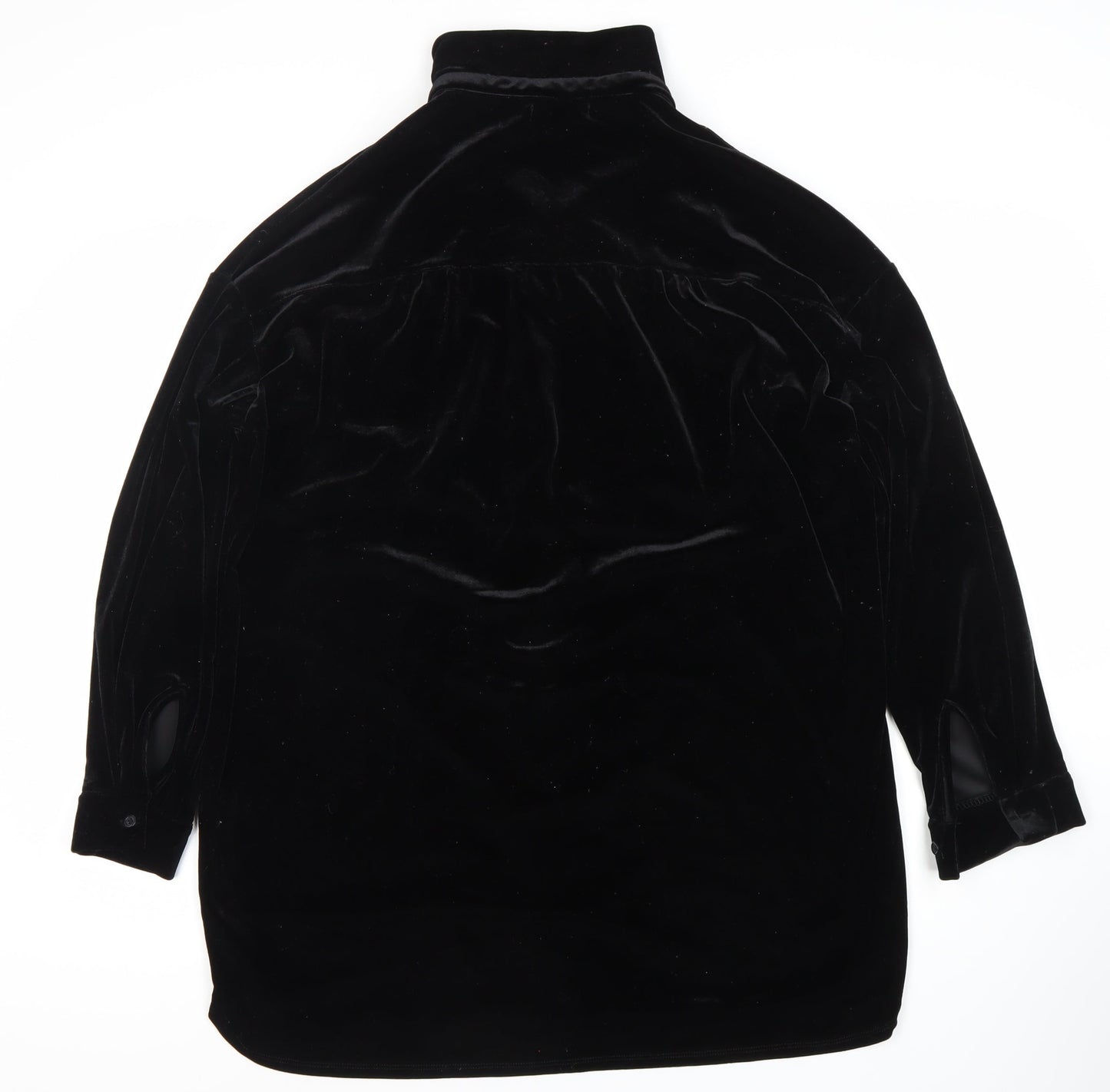 Forever 21 Women's Black Velvet Button-Up Shirt