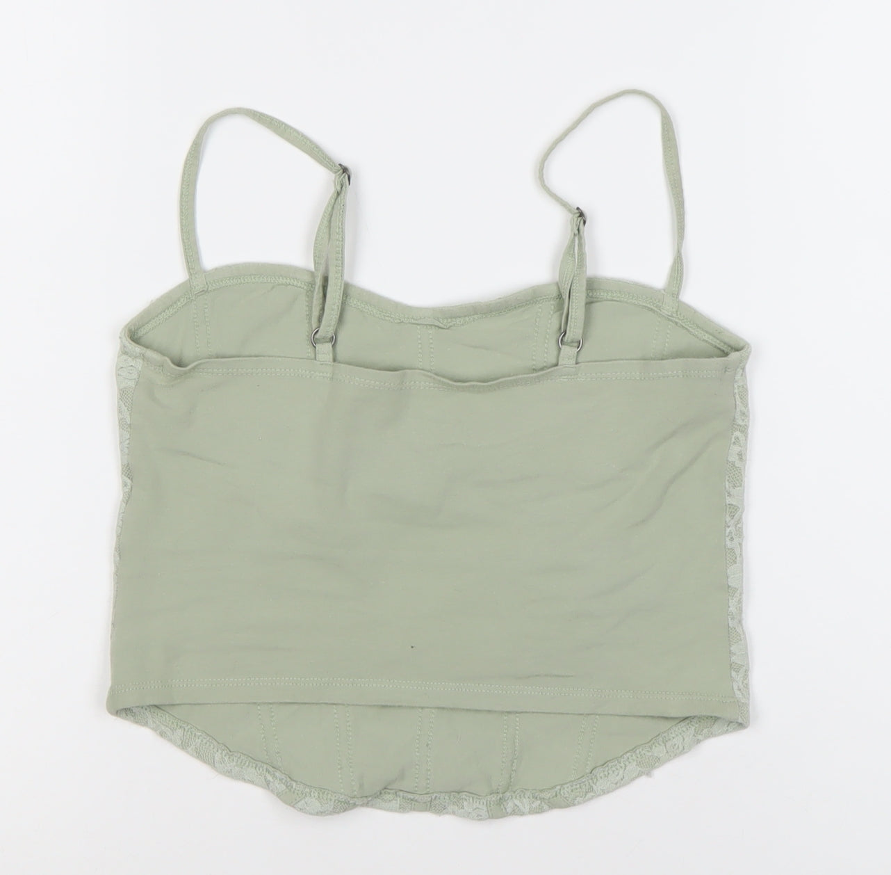 Hollister Women's Green Camisole Lace Tank Top M