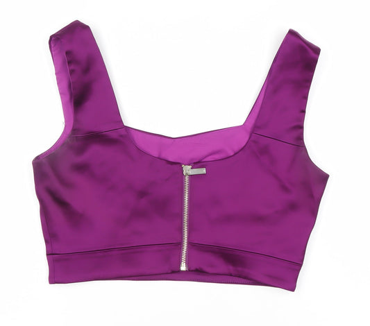 Karen Millen Women's Purple Cropped Top, UK 6, Party/Cocktail