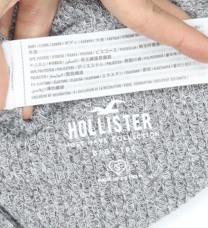 Hollister Women's Grey Cropped Button-Up Top Size S