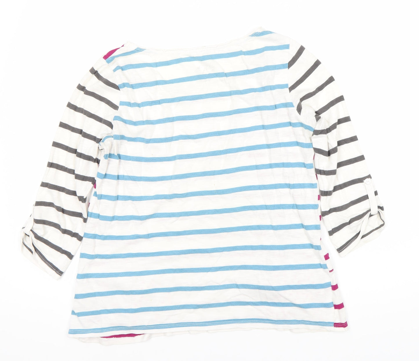 White Stuff Women's Multicoloured 3/4 Sleeve Top - Size 8