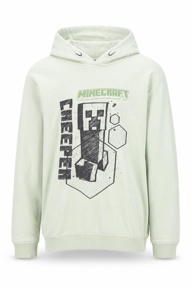 Minecraft Boys Green Hoodie 13-14 Years Pullover Graphic