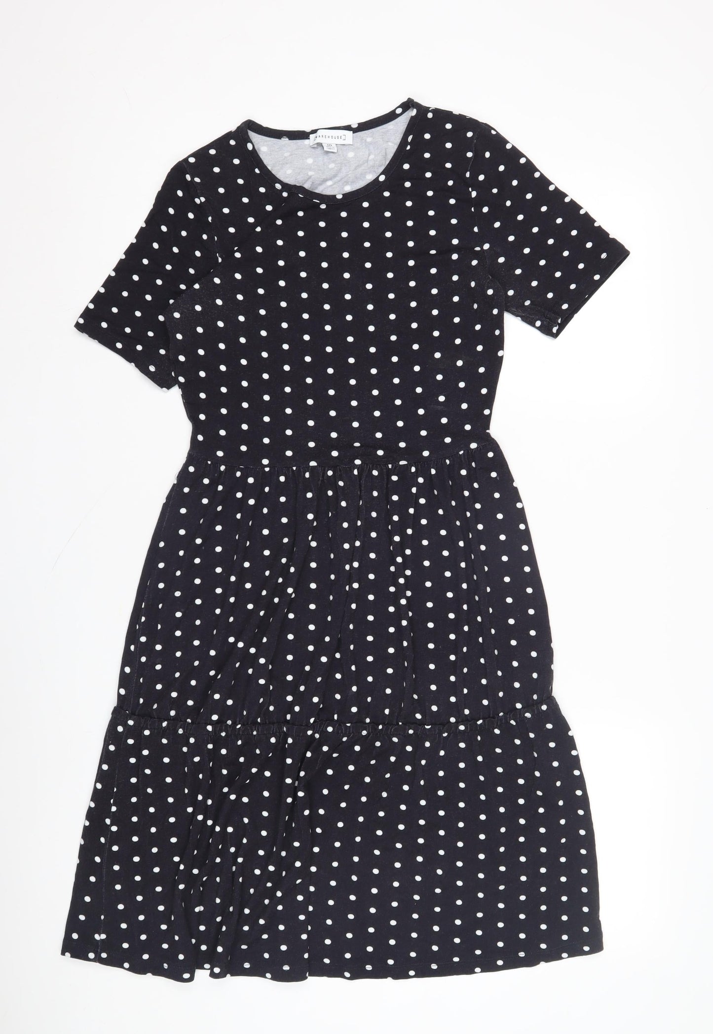 Warehouse Women's Black Polka Dot Dress Size 10