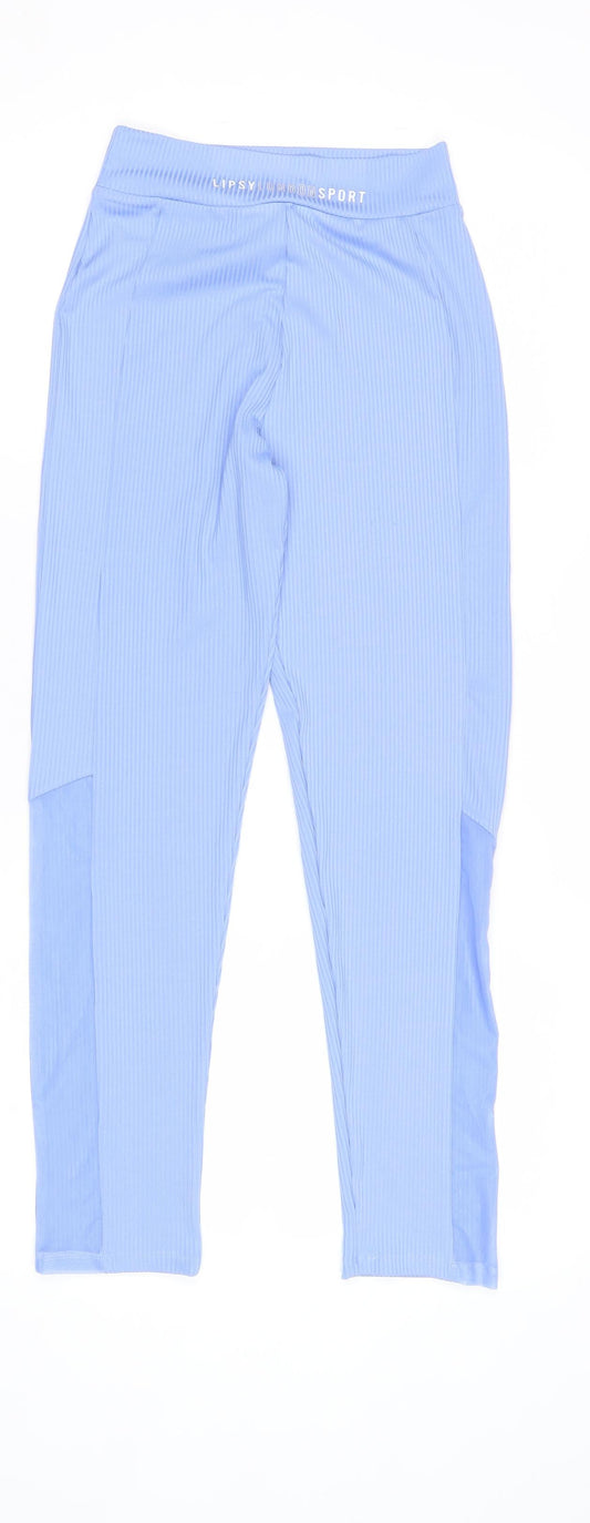 Lipsy Women's Blue Striped Leggings - Size 12