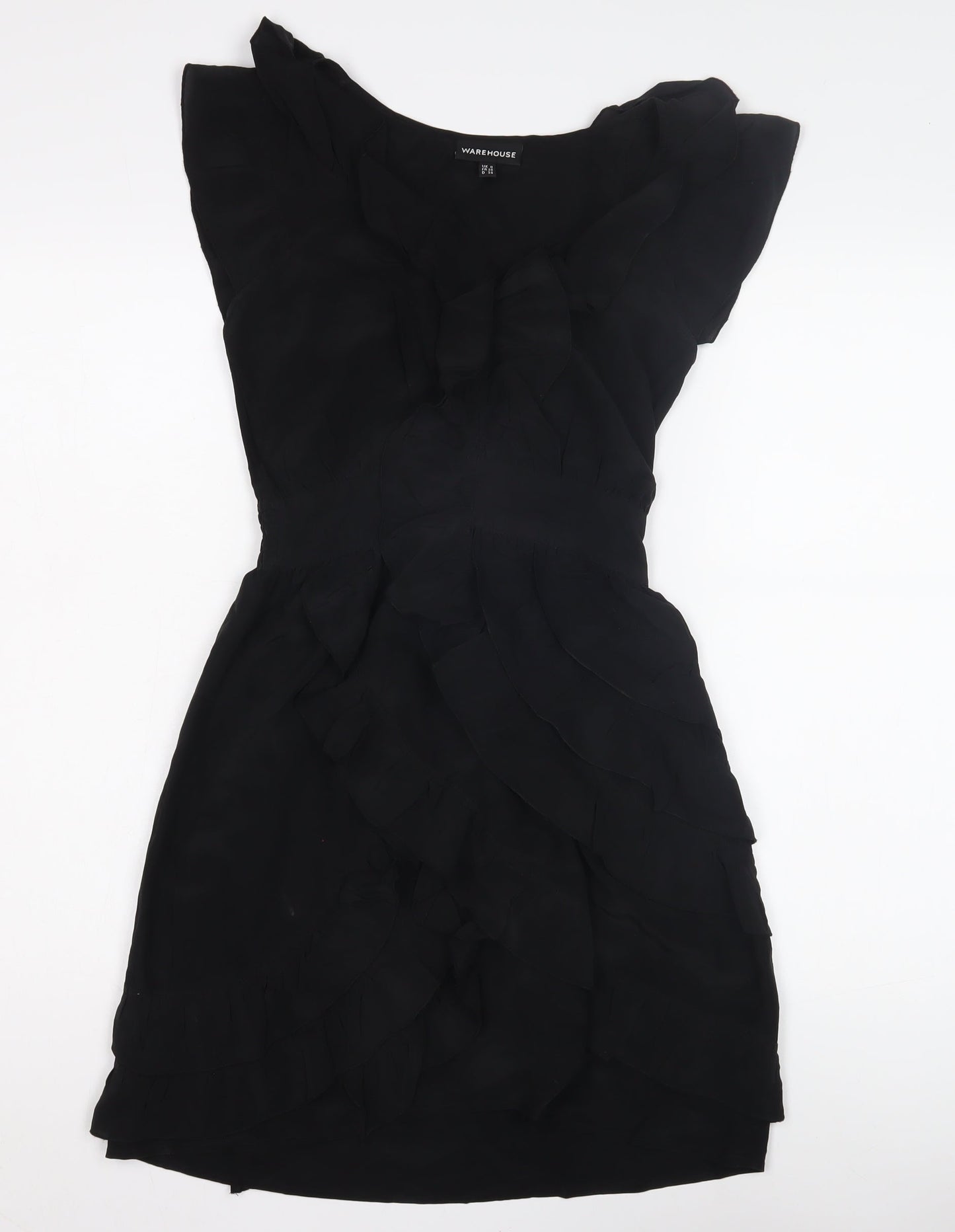 Warehouse Women’s Black A-Line Ruffle Dress Size 6