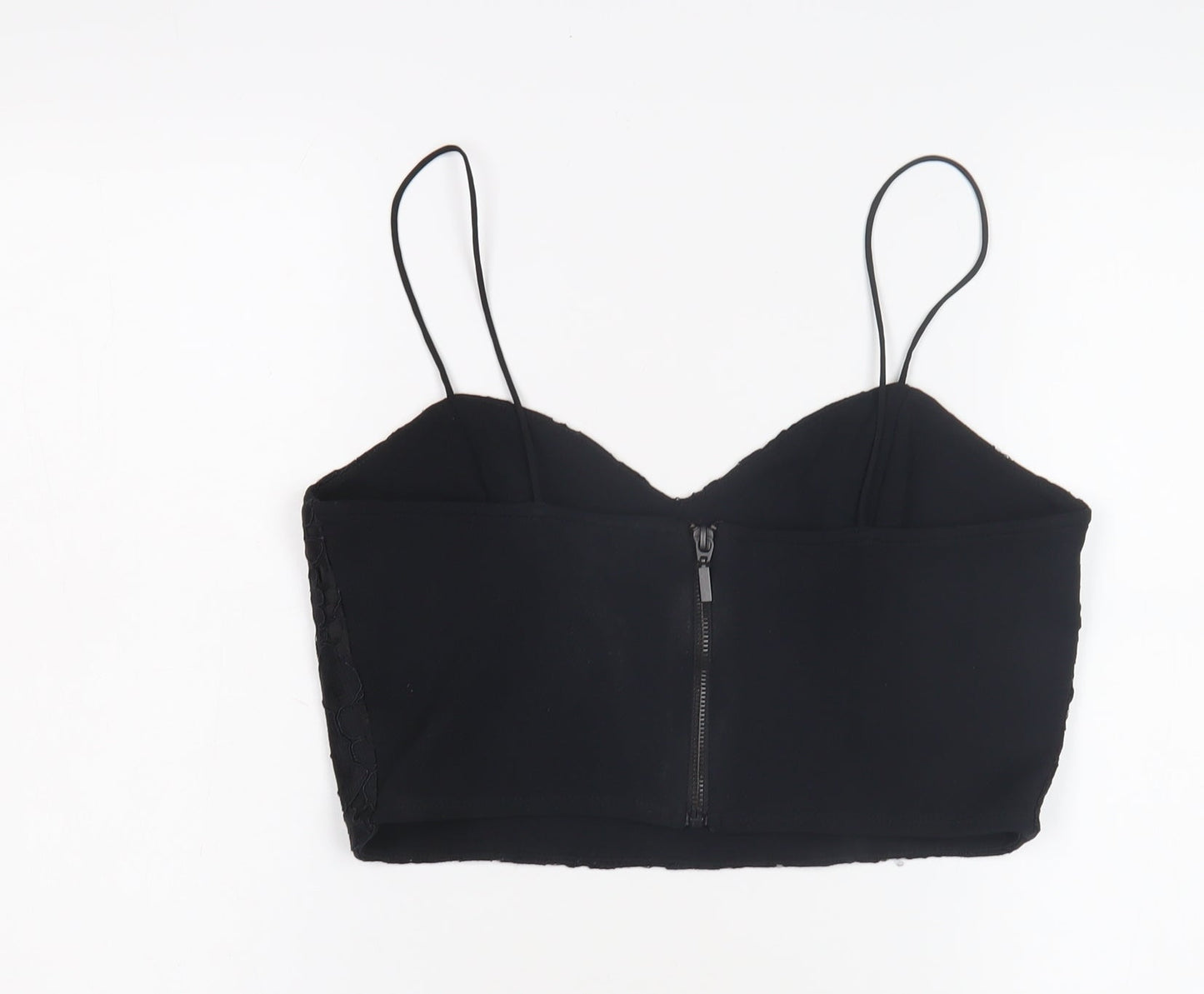 Topshop Women's Black Cropped Camisole UK 14 Petite