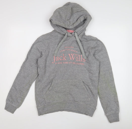 Jack Wills Women's Grey Pullover Hoodie Size 8