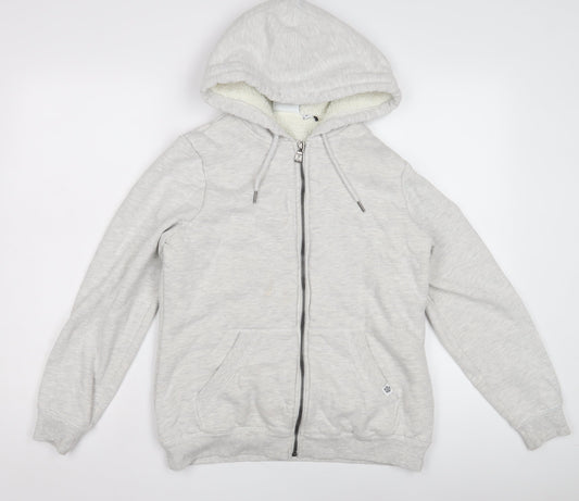TOG24 Women's Grey Full Zip Hoodie, Size 10, Casual Fleece