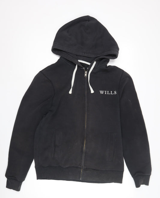 Jack Wills Men's Black Full Zip Hoodie with Logo