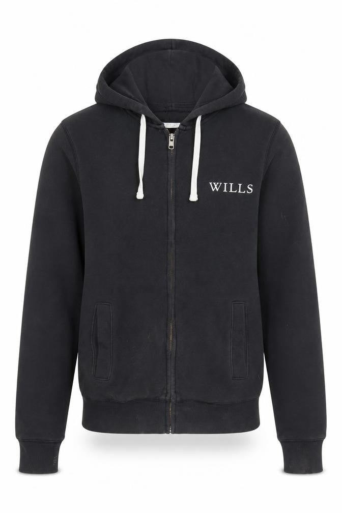 Mens UK M Regular Jack Wills Black Full Zip Hoodie