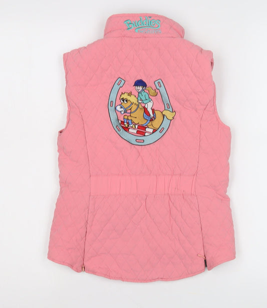 Buddies by Shires Girls Pink Quilted Waistcoat 9-10 Years