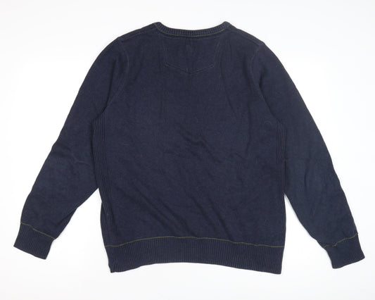 Fat Face Men's Blue Pullover Jumper, Medium