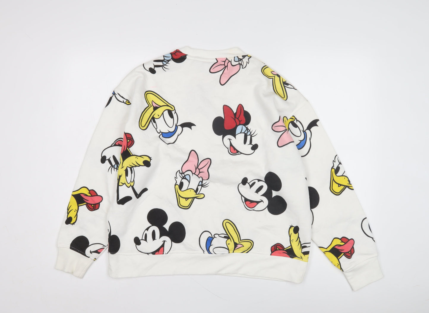 Disney Women's White Cartoon Pullover Sweatshirt Size S