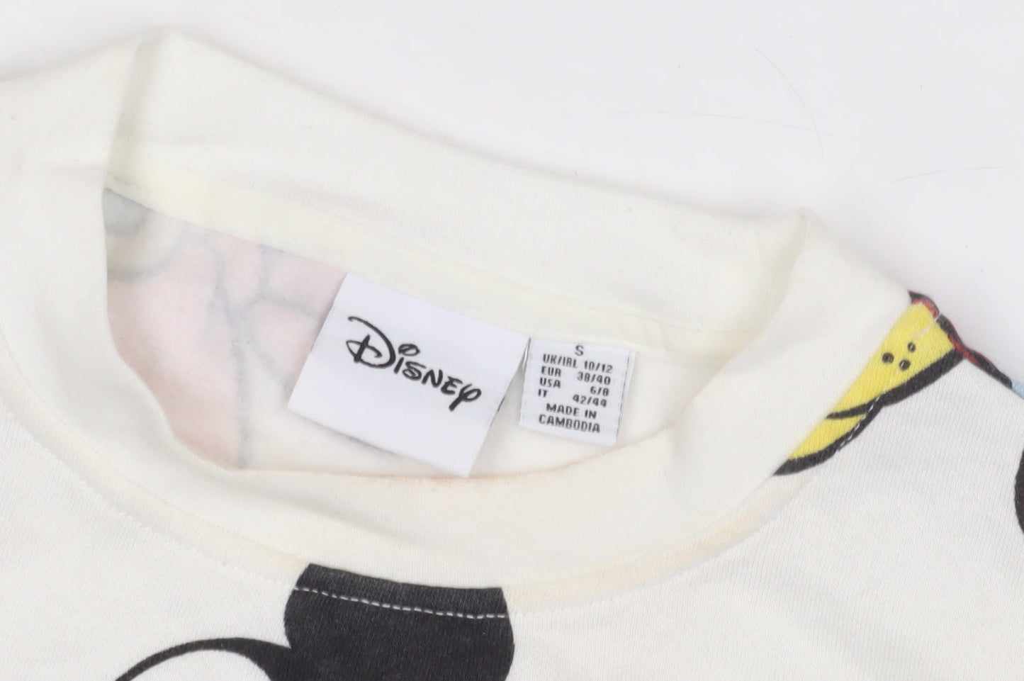 Disney Women's White Cartoon Pullover Sweatshirt Size S