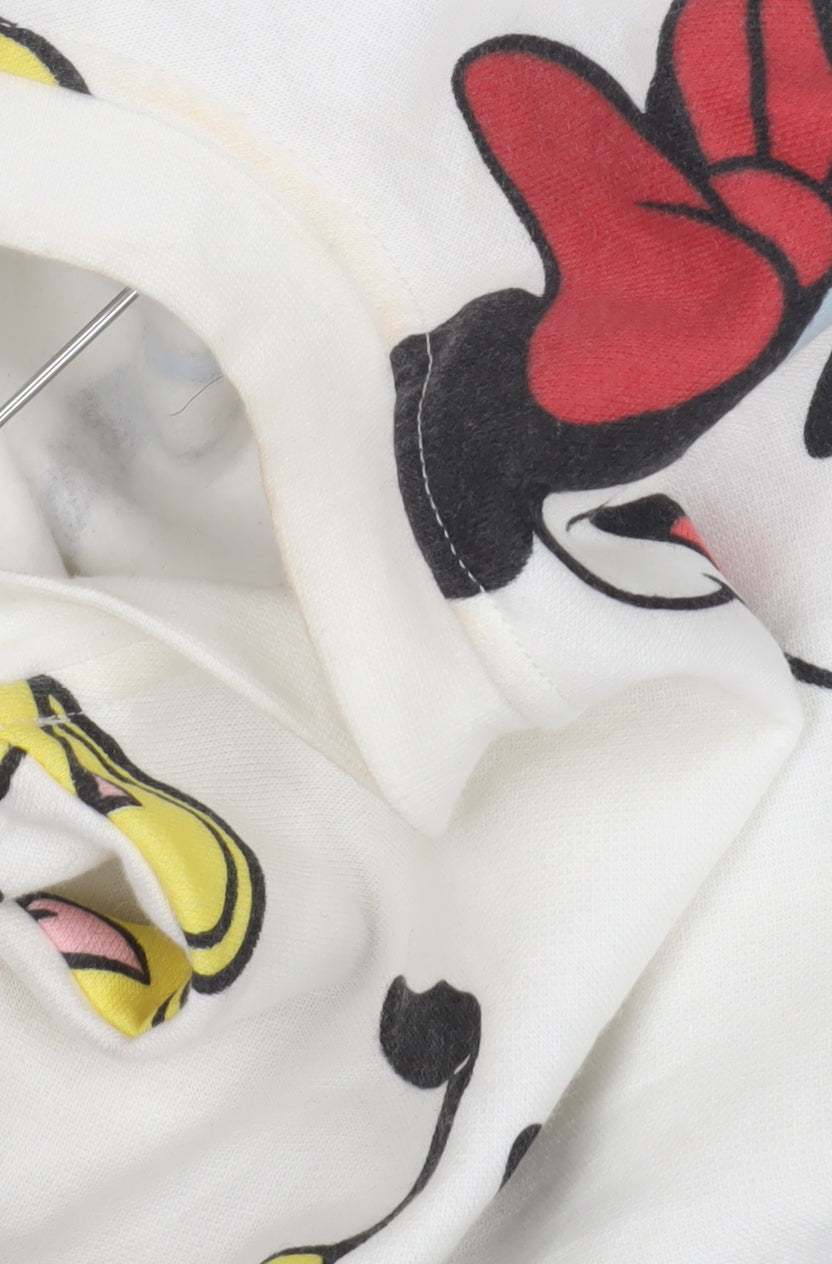 Disney Women's White Cartoon Pullover Sweatshirt Size S