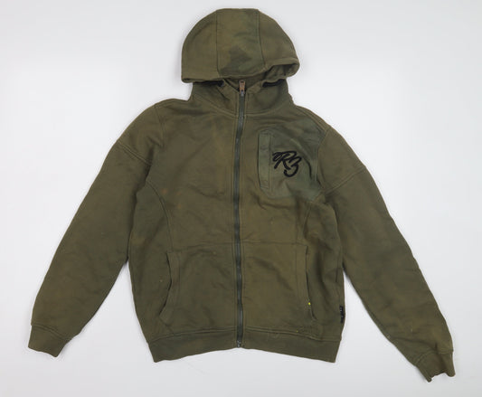 Ripstop Boys Green XL Full Zip Hoodie with Logo